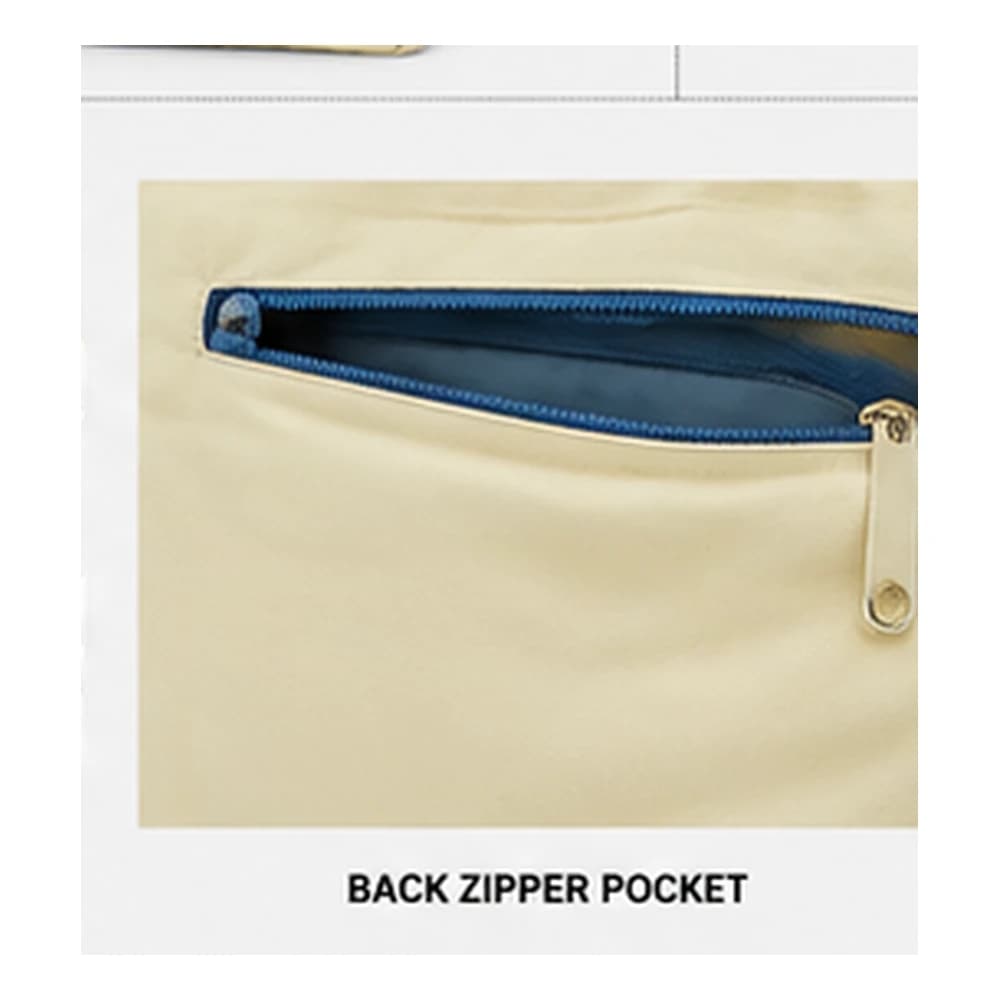 Rear quick-access zipper pocket detail on PDB001 work tote backpack