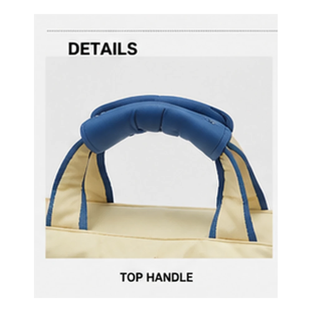 Soft padded top handle detail on PDB001 lightweight tote