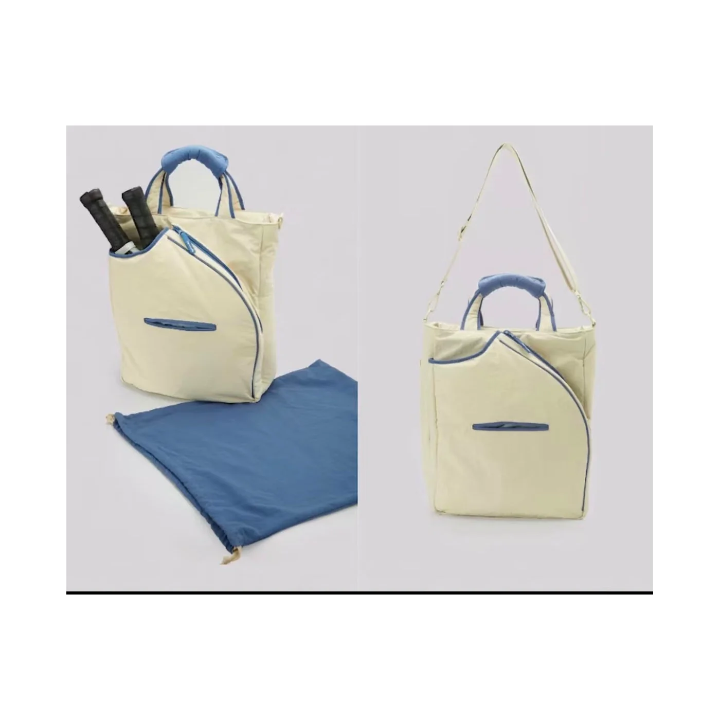 Actual PDB001 sample with racket storage and shoulder carry mode