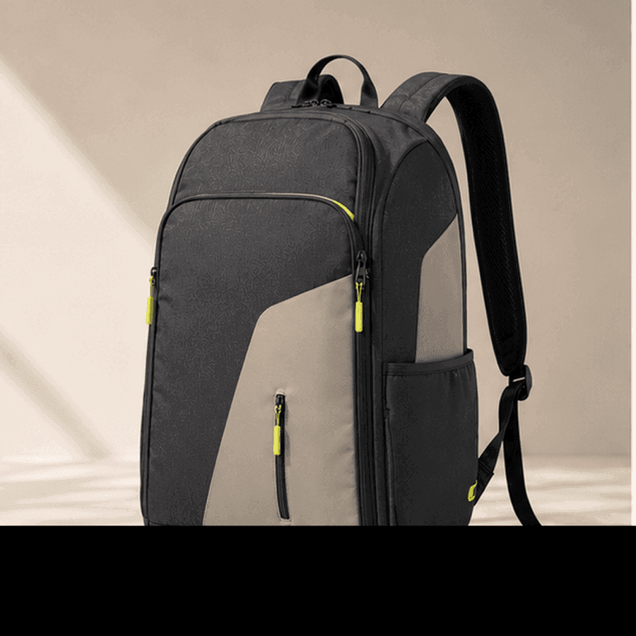 Custom 30L padel backpack in graphite and warm stone