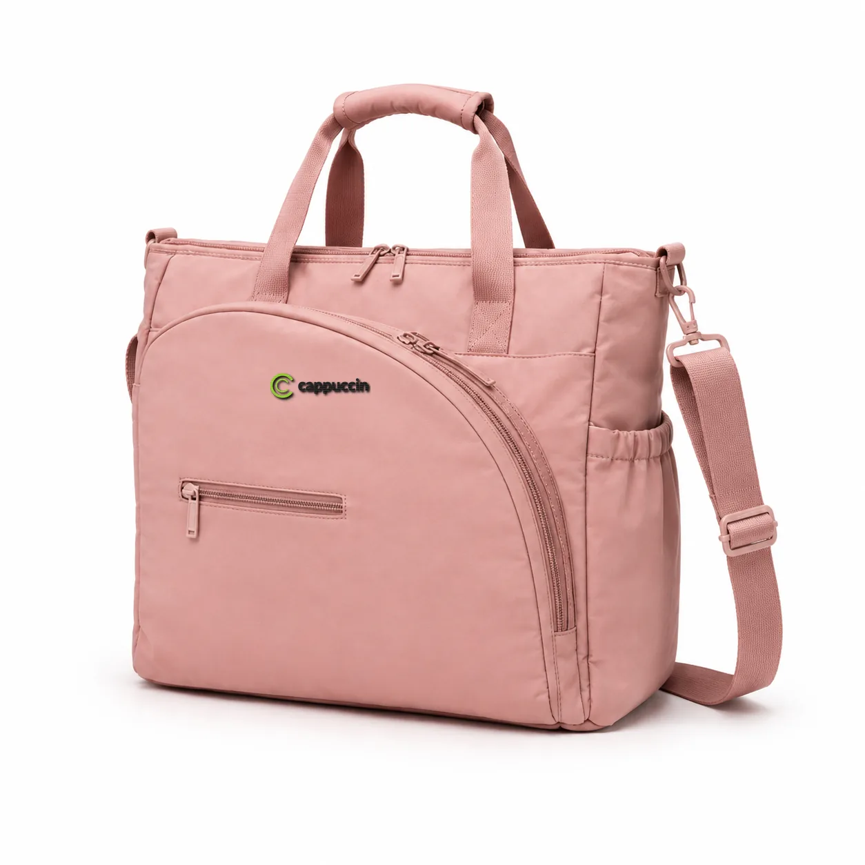 Cappuccino PDB016 pink weekend match carryall with embroidered logo