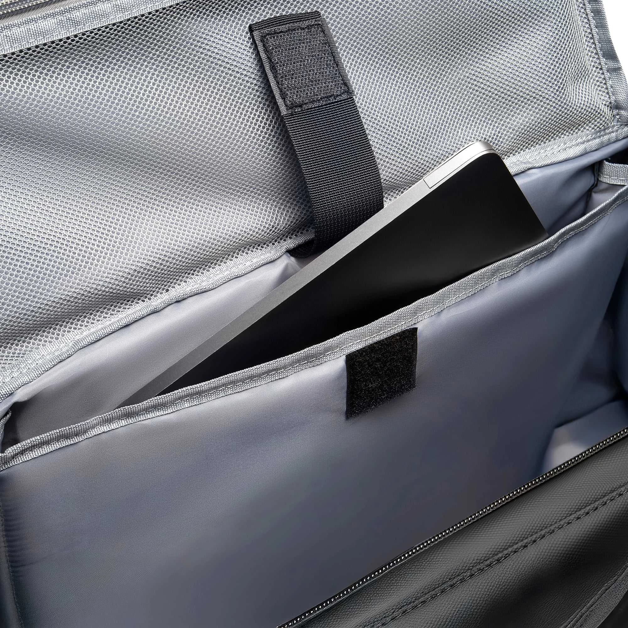 organized padded laptop section in a multifunction sports backpack