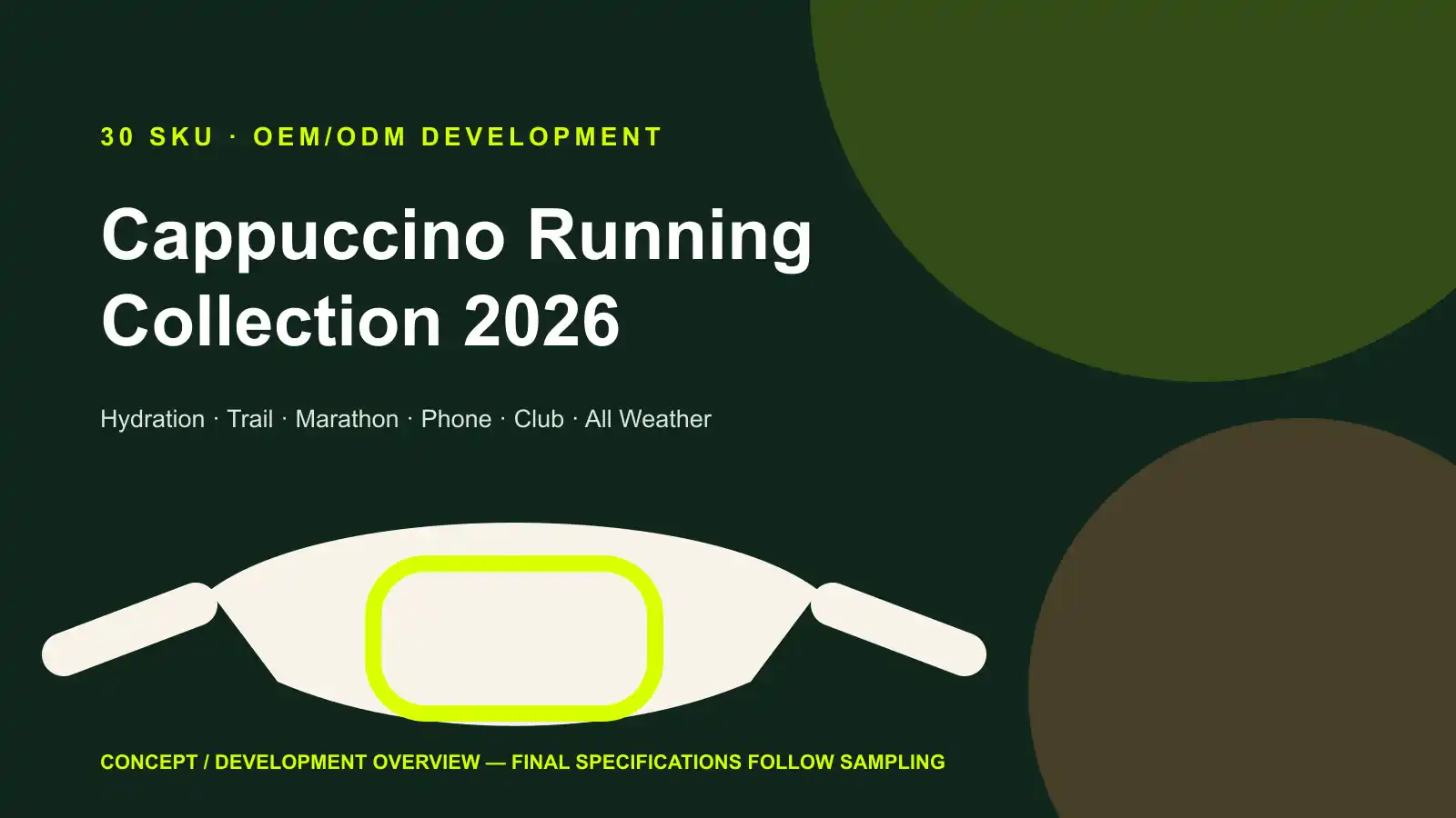 Cappuccino Running Collection 2026 concept development overview, not finished-product inventory