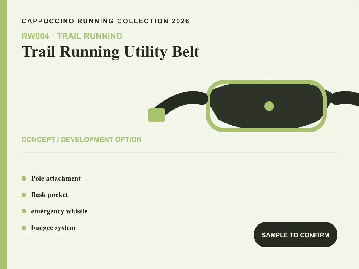 RW004 Trail Running Utility Belt clearly labeled concept development option for OEM and ODM review