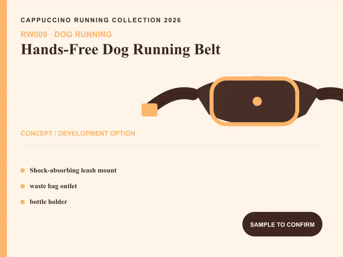 RW009 Hands-Free Dog Running Belt clearly labeled concept development option for OEM and ODM review