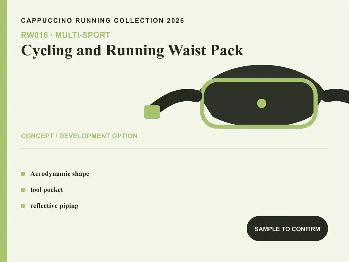 RW016 Cycling and Running Waist Pack clearly labeled concept development option for OEM and ODM review