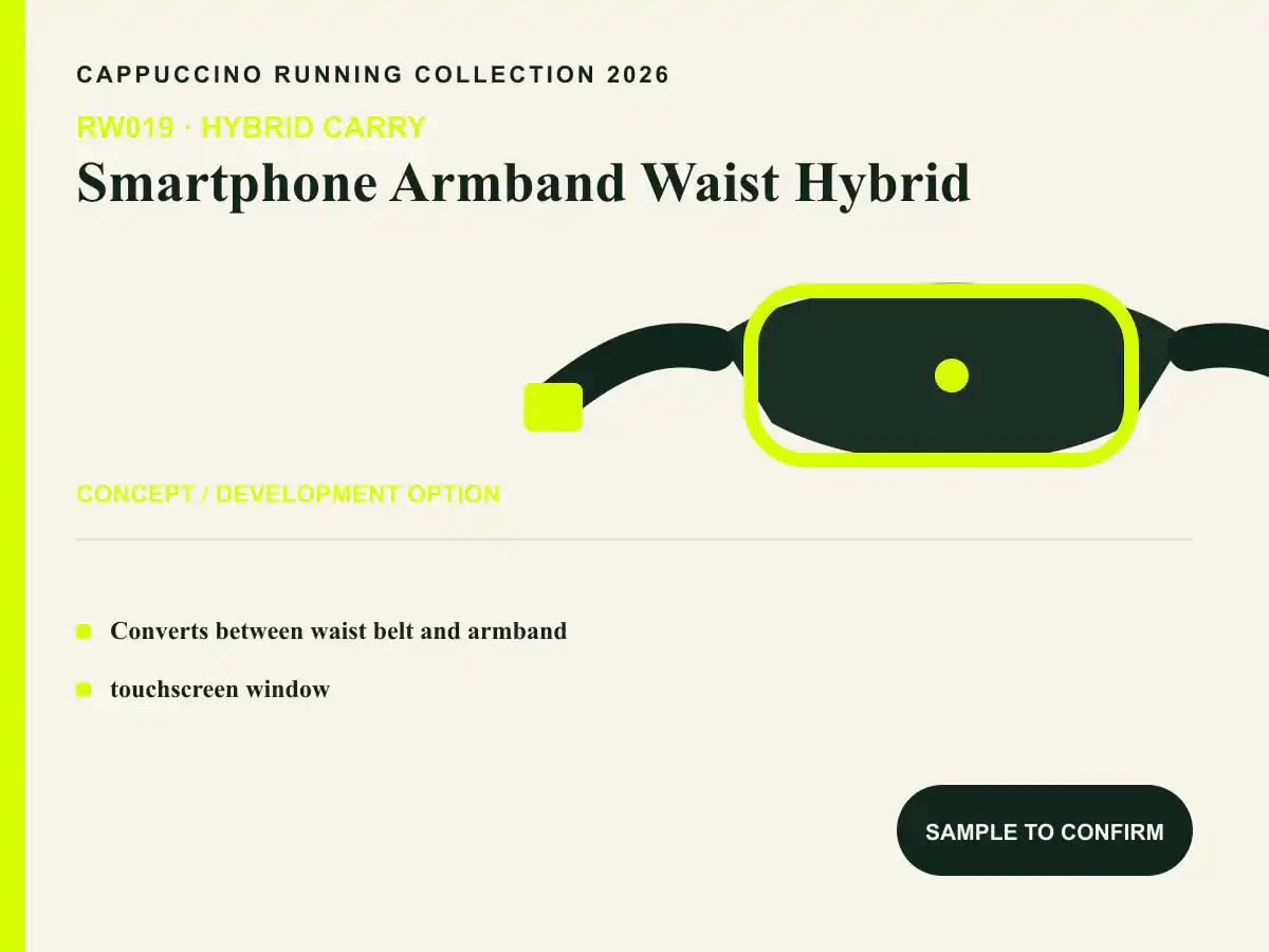 RW019 Smartphone Armband Waist Hybrid clearly labeled concept development option for OEM and ODM review