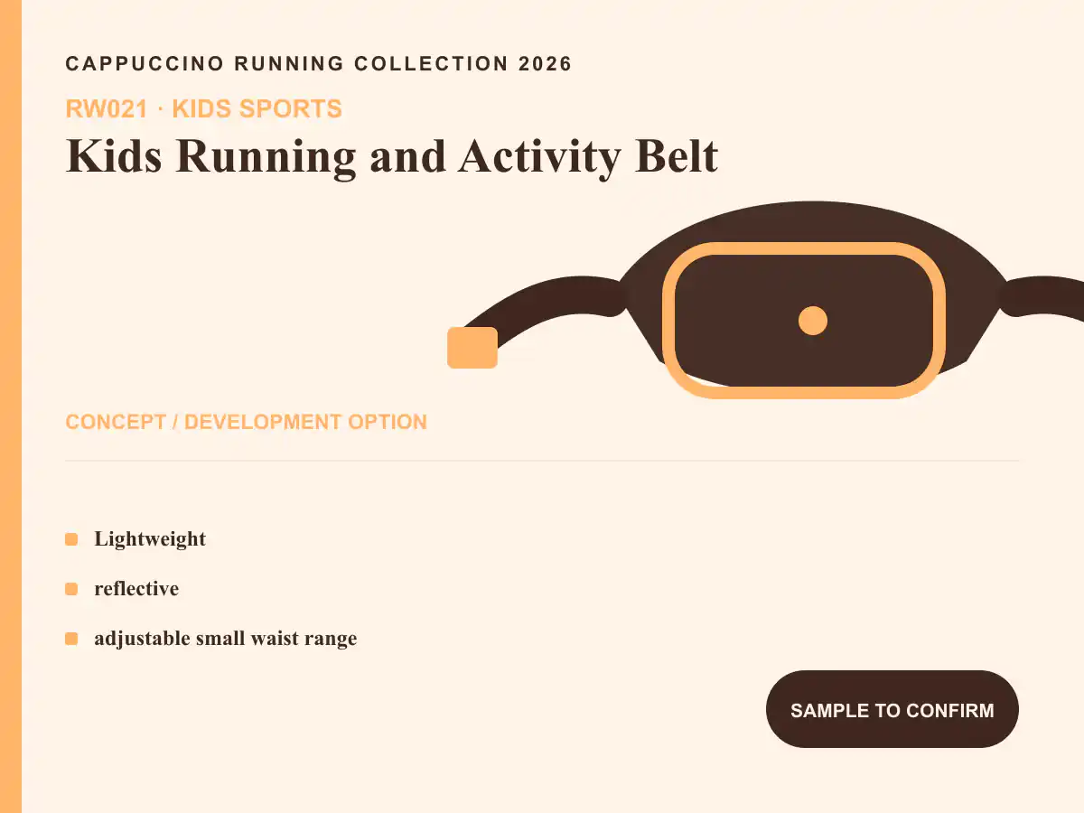 RW021 Kids Running and Activity Belt clearly labeled concept development option for OEM and ODM review