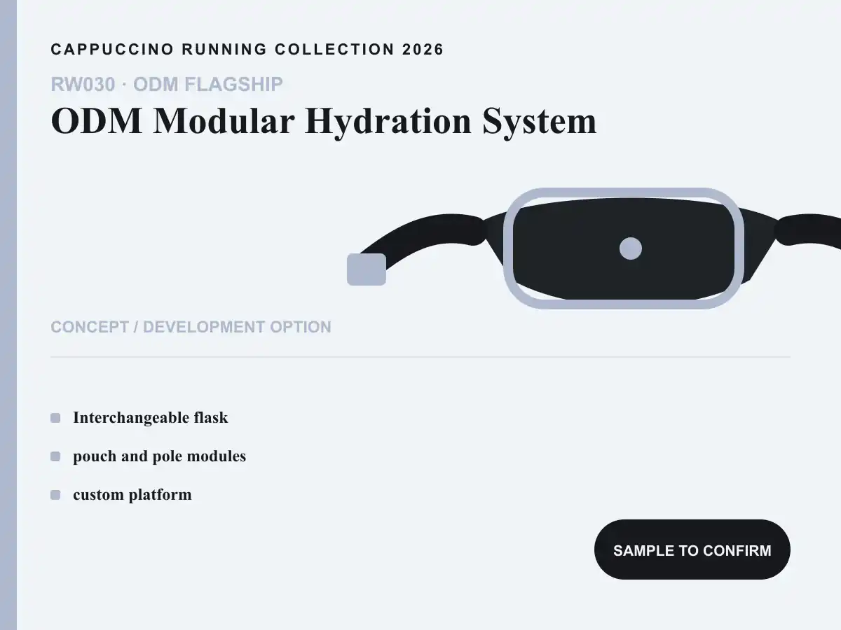 RW030 ODM Modular Hydration System clearly labeled concept development option for OEM and ODM review
