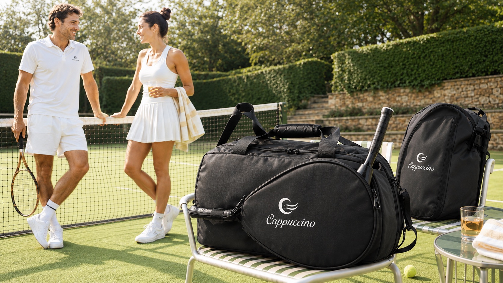 Cappuccino Bag outdoor sports, travel, racket, wallet, and smart eco-friendly bag OEM manufacturing scene