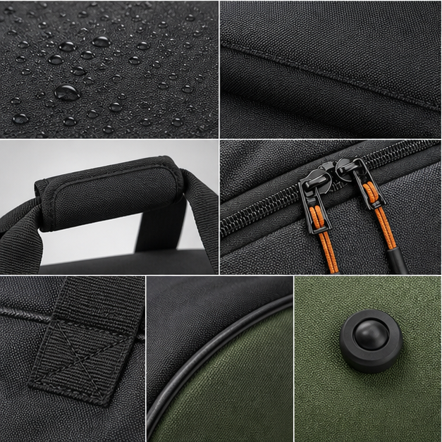 Custom Sports Duffel Bags Manufacturer durable fabric and trim details